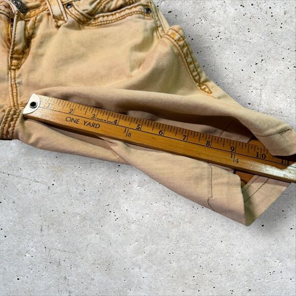 Rock Revival Blair AR13 Jean Shorts Women’s 27 Yellow Distressed Faded Bleached - Picture 7 of 8